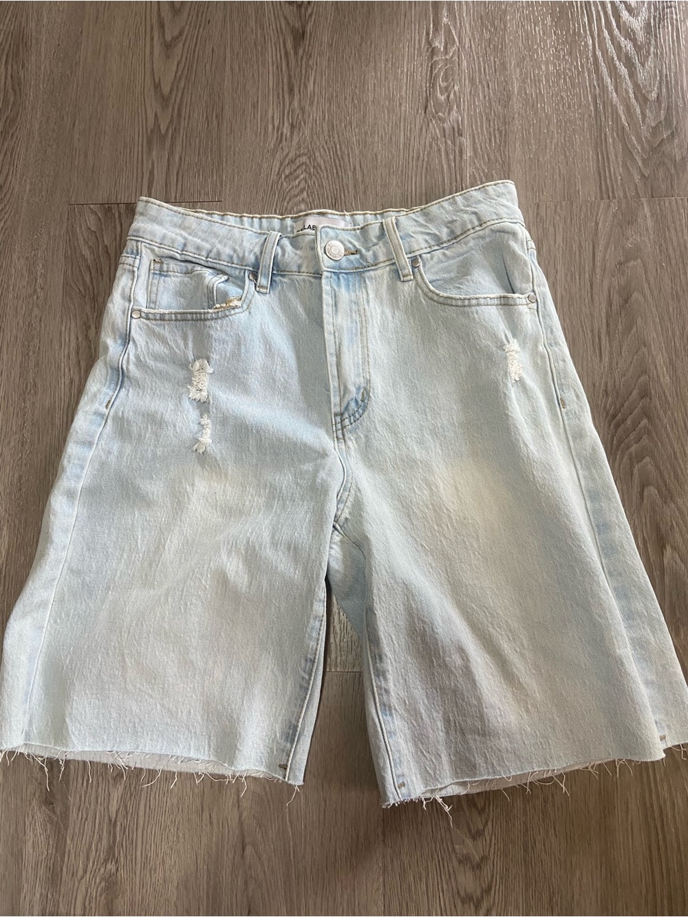Light Wash Distressed Women's Denim Cut Off Shorts